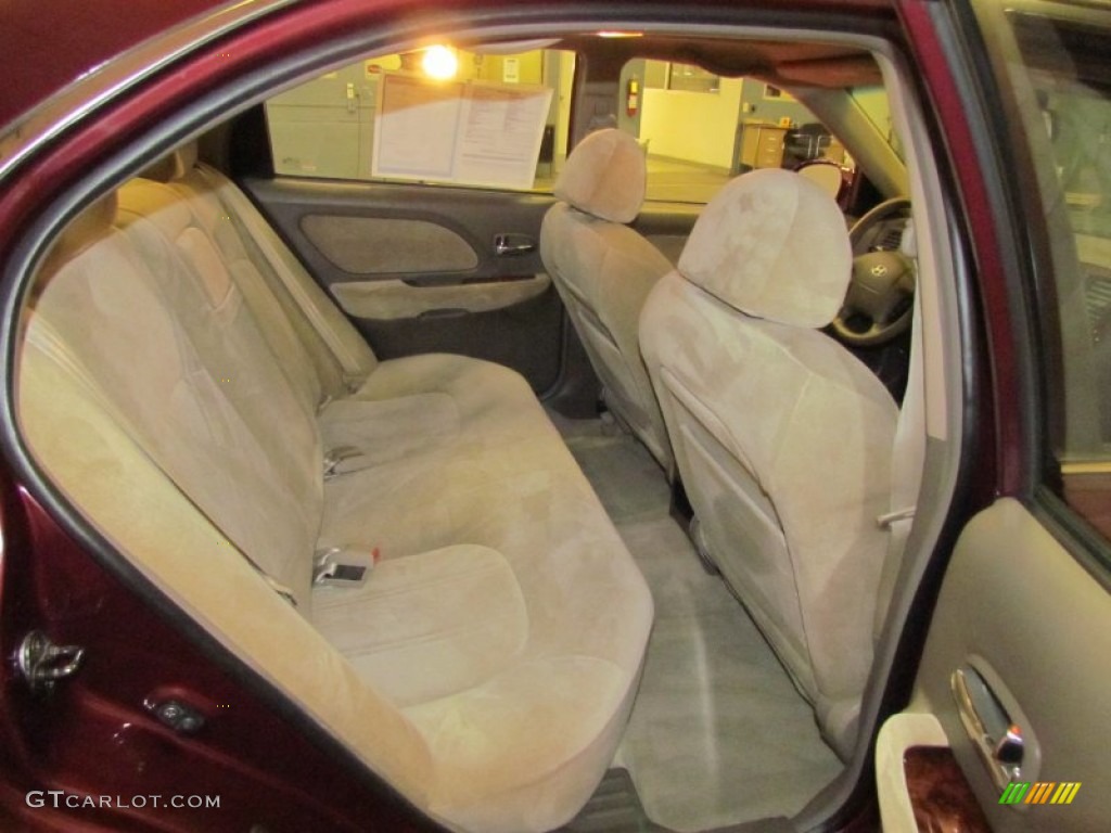 2002 Sonata GLS V6 - Ruby Red / Beige photo #22