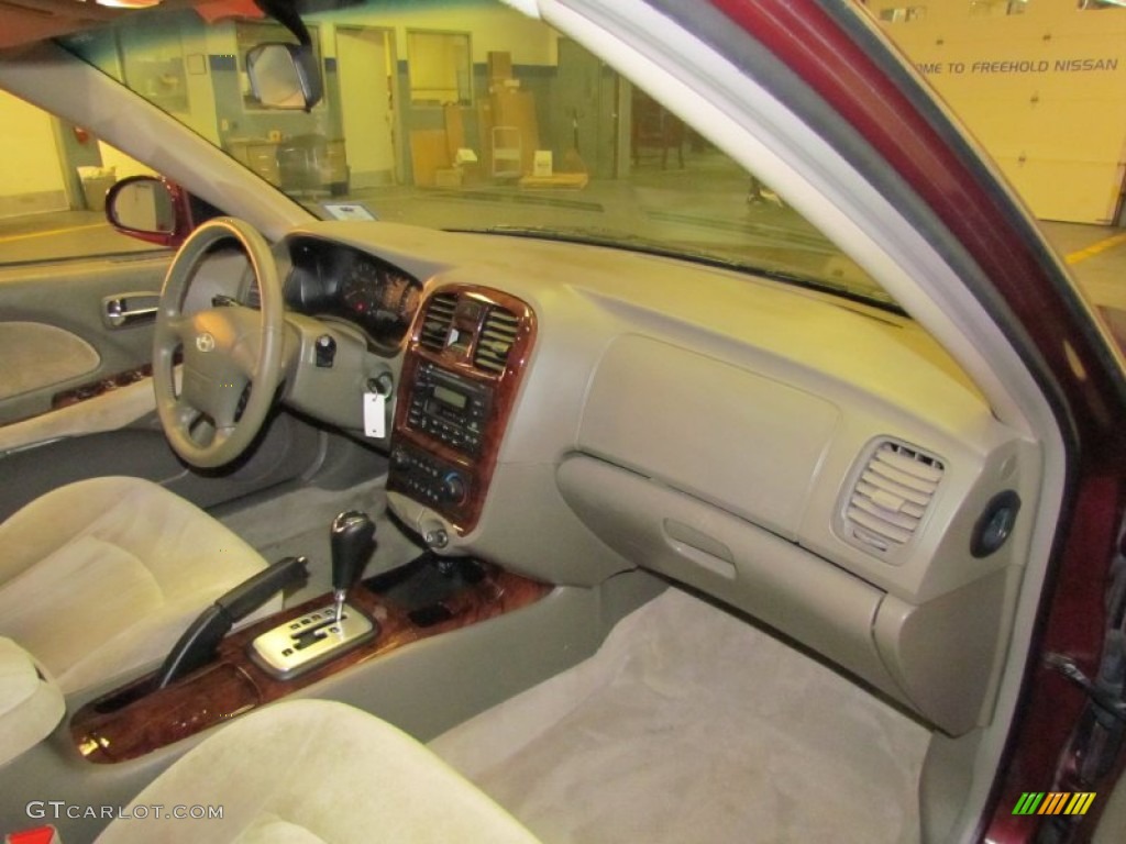 2002 Sonata GLS V6 - Ruby Red / Beige photo #24