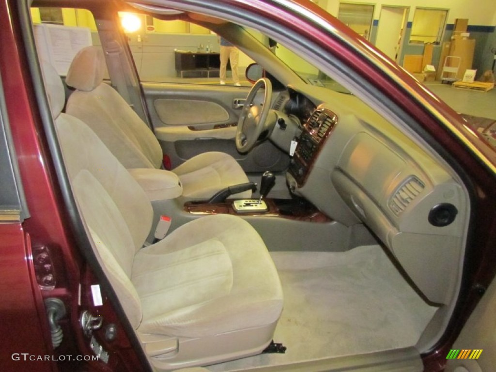 2002 Sonata GLS V6 - Ruby Red / Beige photo #25