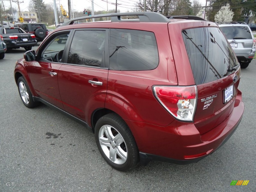 2009 Forester 2.5 X Premium - Camellia Red Pearl / Black photo #9