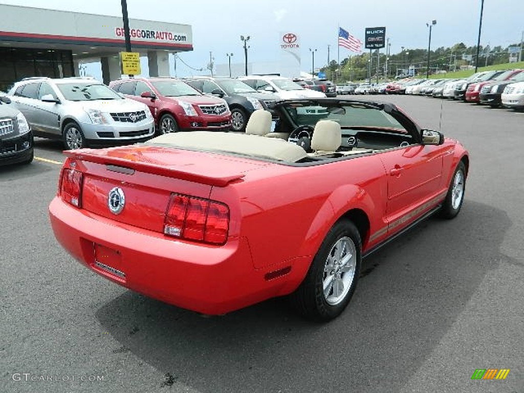 2007 Mustang V6 Deluxe Convertible - Torch Red / Medium Parchment photo #4