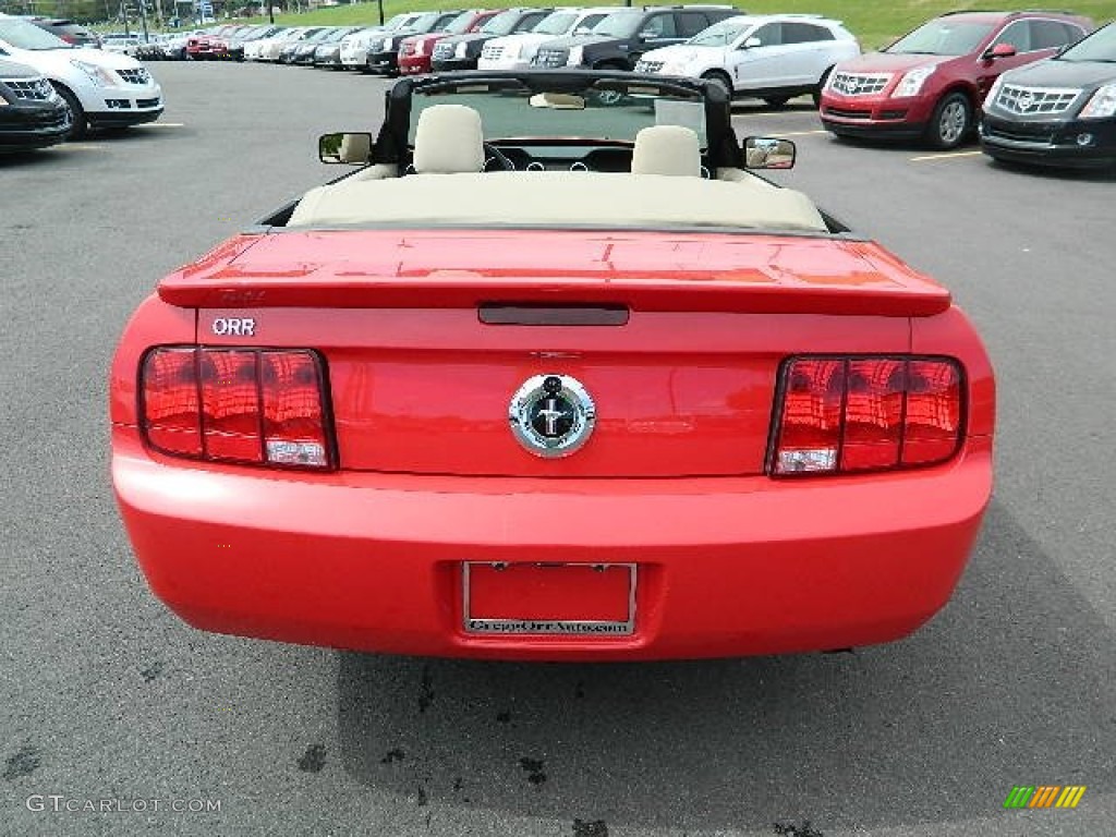 2007 Mustang V6 Deluxe Convertible - Torch Red / Medium Parchment photo #5