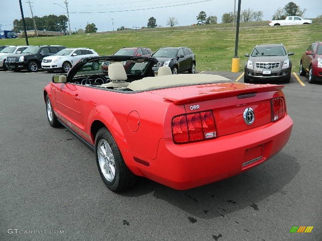 2007 Mustang V6 Deluxe Convertible - Torch Red / Medium Parchment photo #6