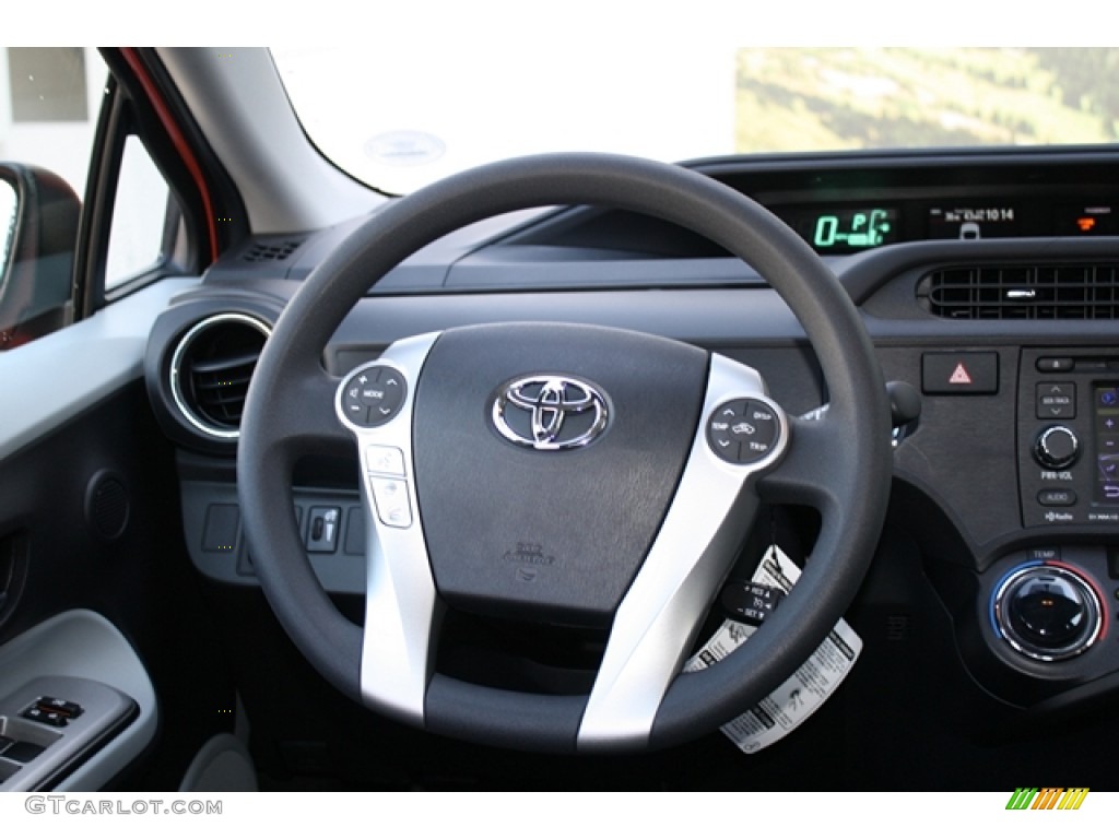 2012 Toyota Prius c Hybrid Four Black Steering Wheel Photo #62745577