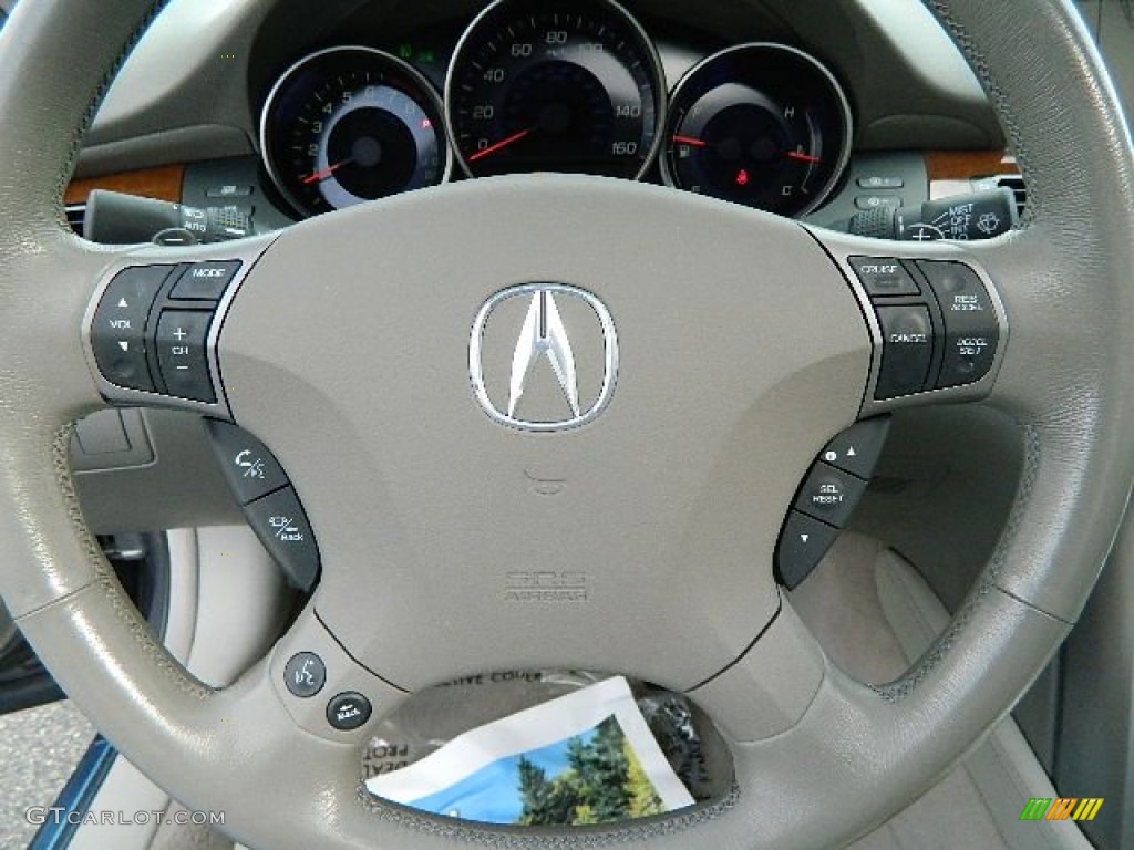 2006 Acura RL 3.5 AWD Sedan Taupe Steering Wheel Photo #62747866
