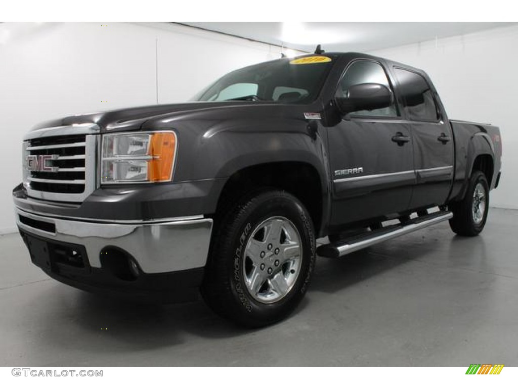 2010 Sierra 1500 SLE Crew Cab 4x4 - Storm Gray Metallic / Ebony photo #1