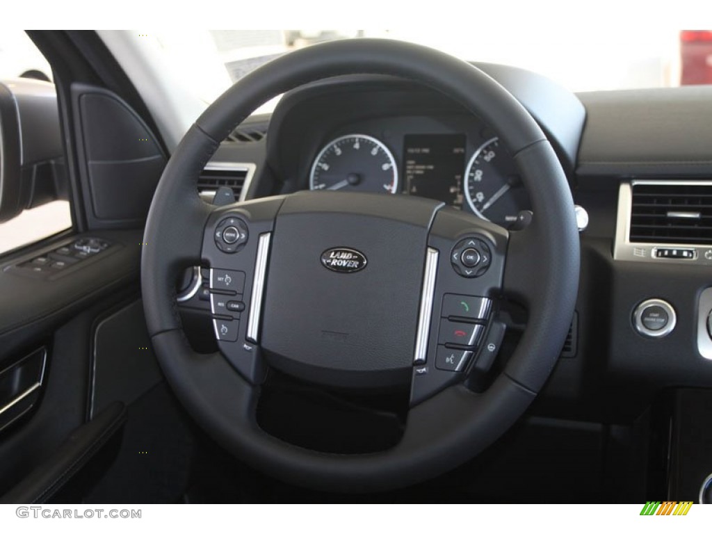 2012 Land Rover Range Rover Sport HSE LUX Ebony/Lunar Alcantara Steering Wheel Photo #62752720