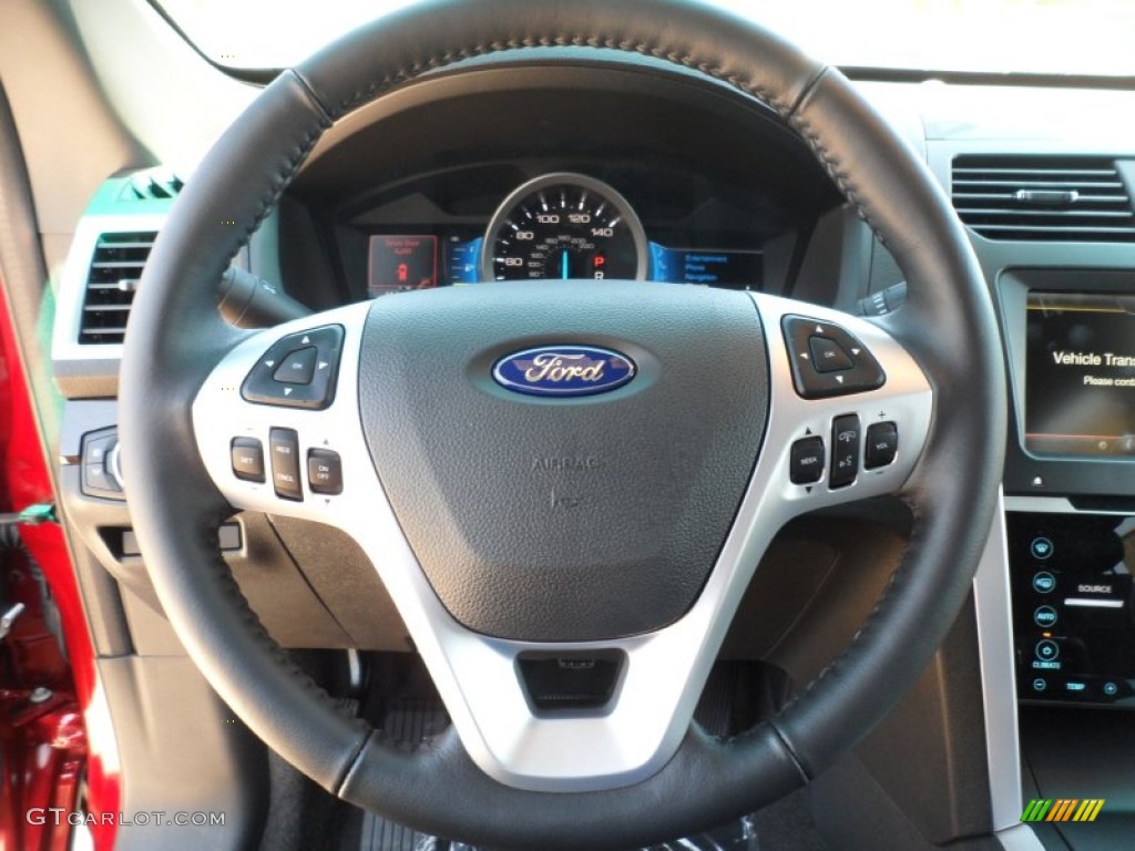 2013 Ford Explorer Limited Charcoal Black Steering Wheel Photo #62752999