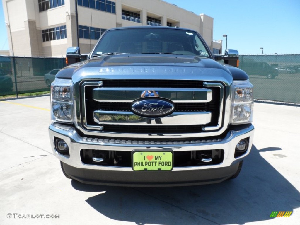 2012 F250 Super Duty XLT SuperCab 4x4 - Tuxedo Black Metallic / Steel photo #8