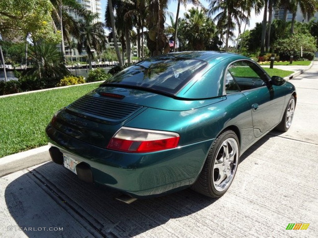 2001 911 Carrera Cabriolet - Rain Forest Green Metallic / Black photo #7