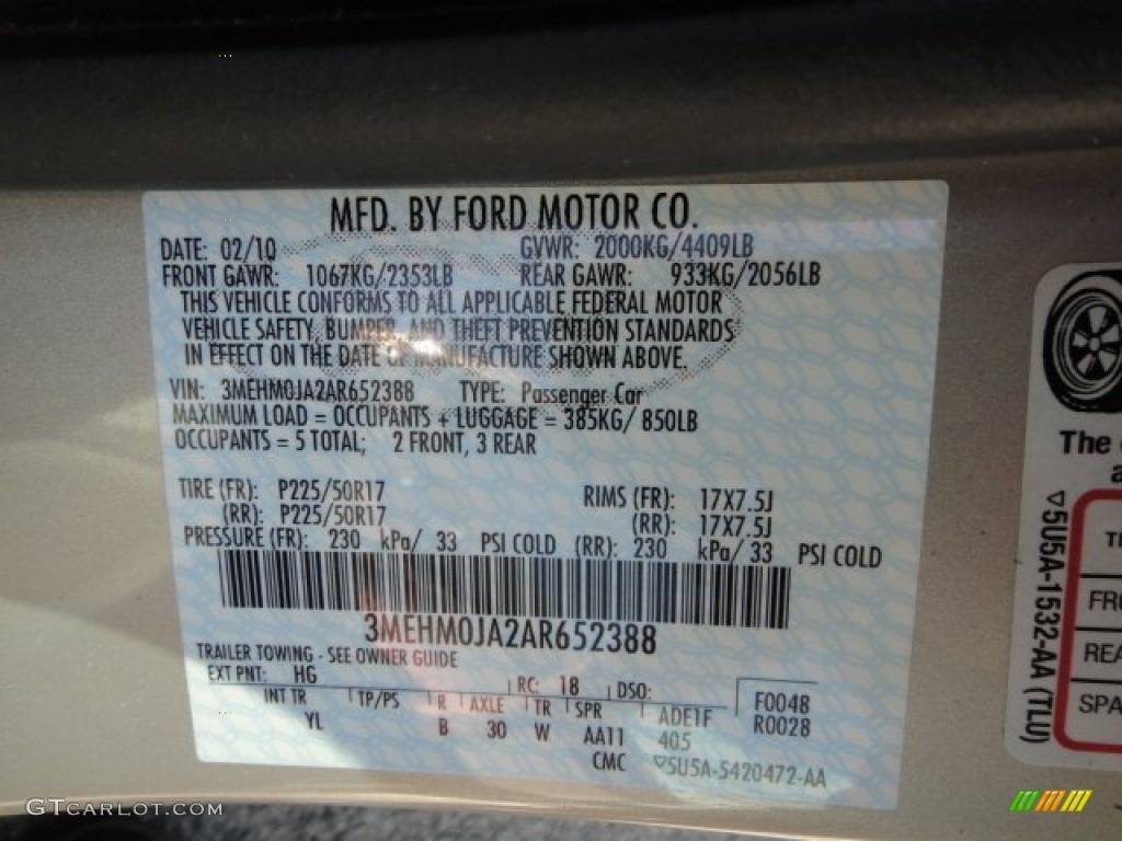 2010 Milan Color Code HG for Smokestone Metallic Photo #62755375