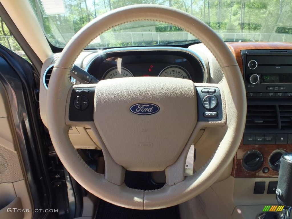 2010 Ford Explorer Eddie Bauer Camel Steering Wheel Photo #62760150