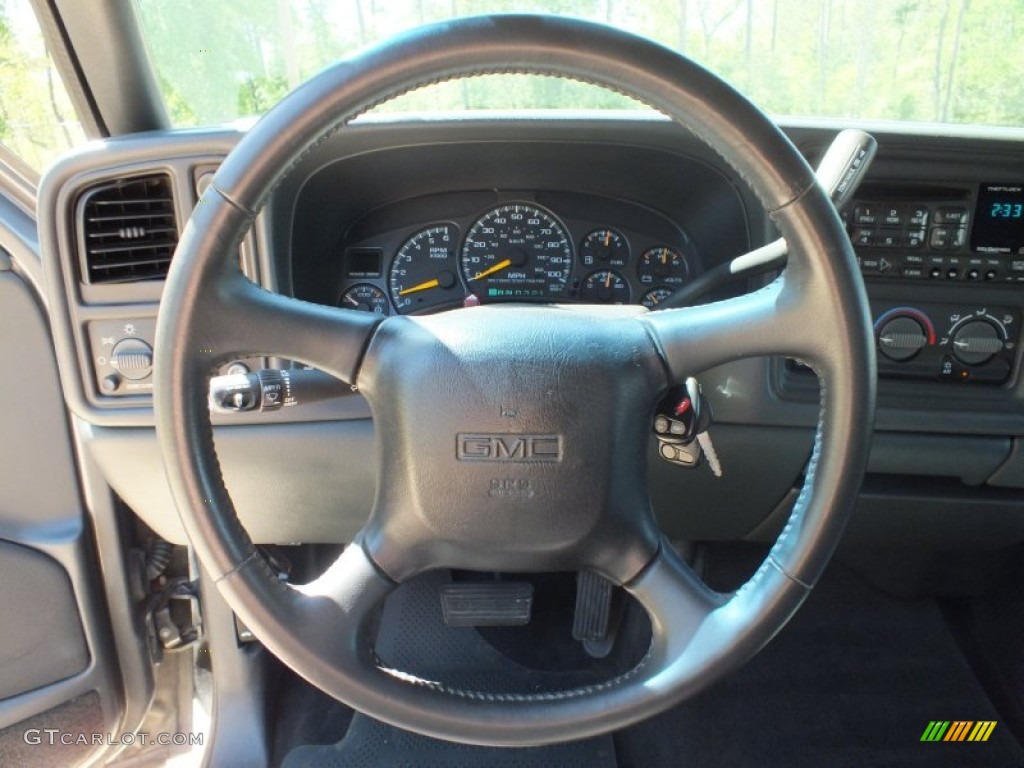 2001 GMC Sierra 1500 SLE Crew Cab 4x4 Graphite Steering Wheel Photo #62761033