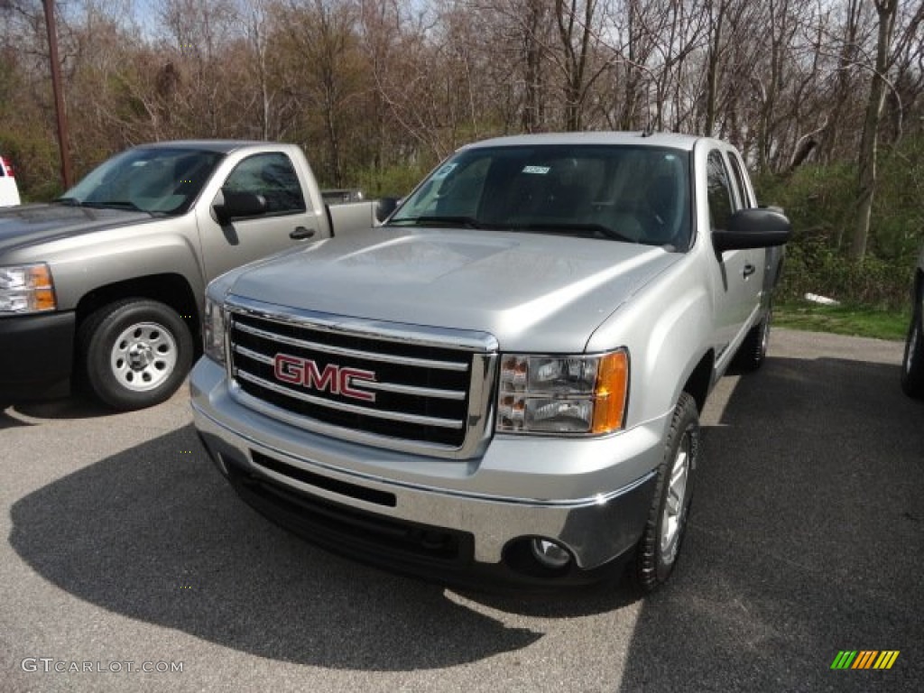 2012 Sierra 1500 SLE Extended Cab 4x4 - Quicksilver Metallic / Ebony photo #1