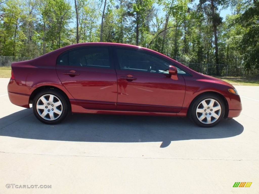 2007 Civic LX Sedan - Tango Red Pearl / Ivory photo #2
