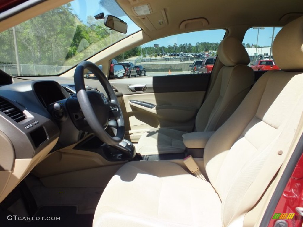 2007 Civic LX Sedan - Tango Red Pearl / Ivory photo #3