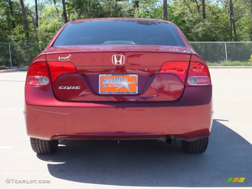2007 Civic LX Sedan - Tango Red Pearl / Ivory photo #6