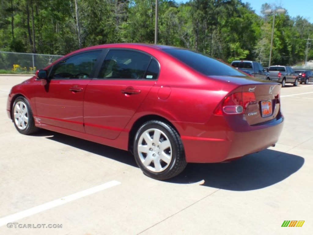 2007 Civic LX Sedan - Tango Red Pearl / Ivory photo #7