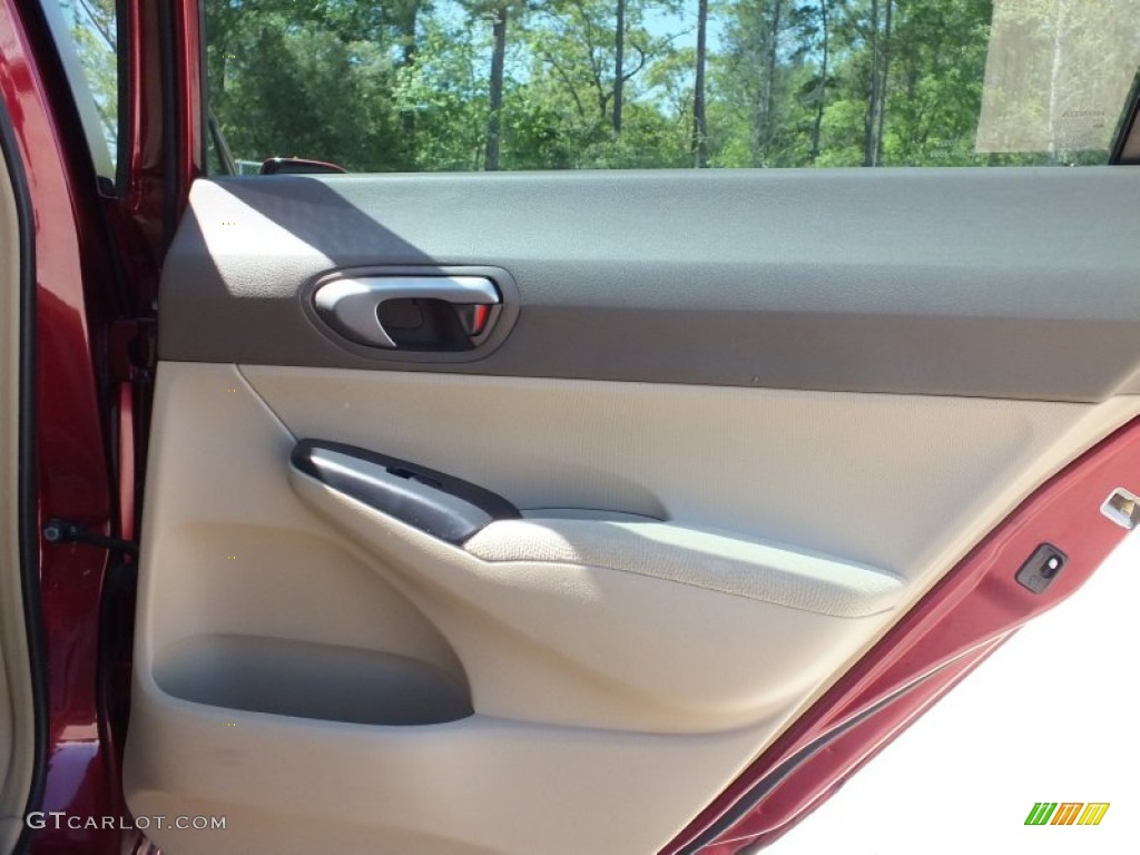 2007 Civic LX Sedan - Tango Red Pearl / Ivory photo #15