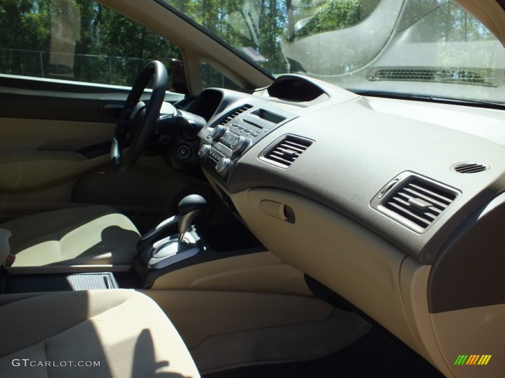 2007 Civic LX Sedan - Tango Red Pearl / Ivory photo #36