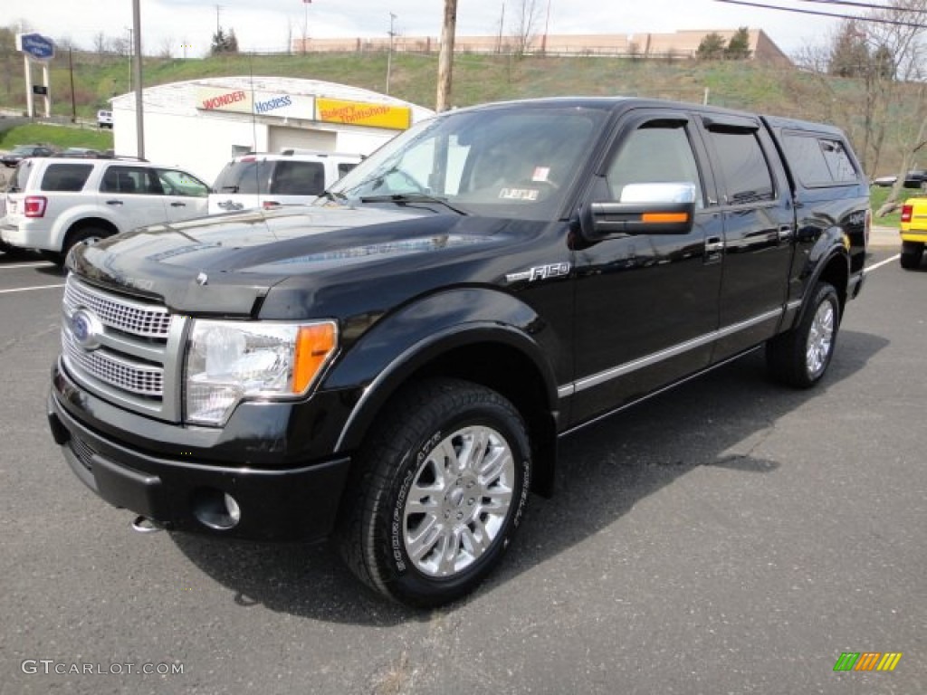 2010 F150 Platinum SuperCrew 4x4 - Tuxedo Black / Medium Stone Leather/Sienna Brown photo #5