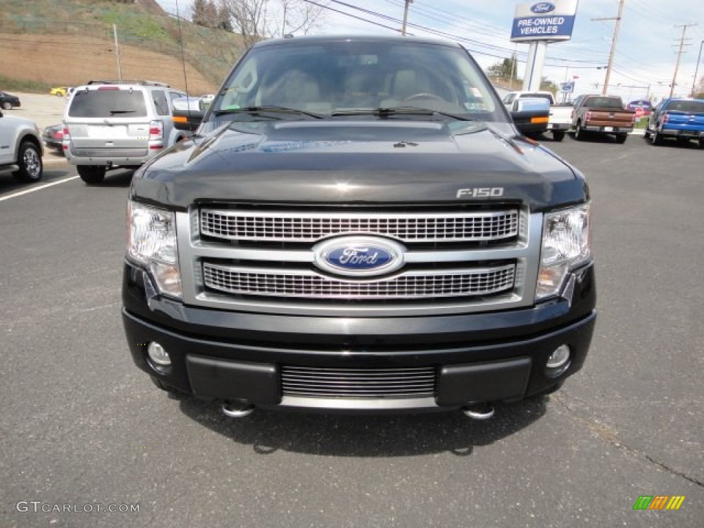 2010 F150 Platinum SuperCrew 4x4 - Tuxedo Black / Medium Stone Leather/Sienna Brown photo #6