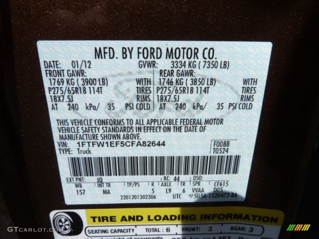 2012 Ford F150 XLT SuperCrew 4x4 JQ Photo #62763883