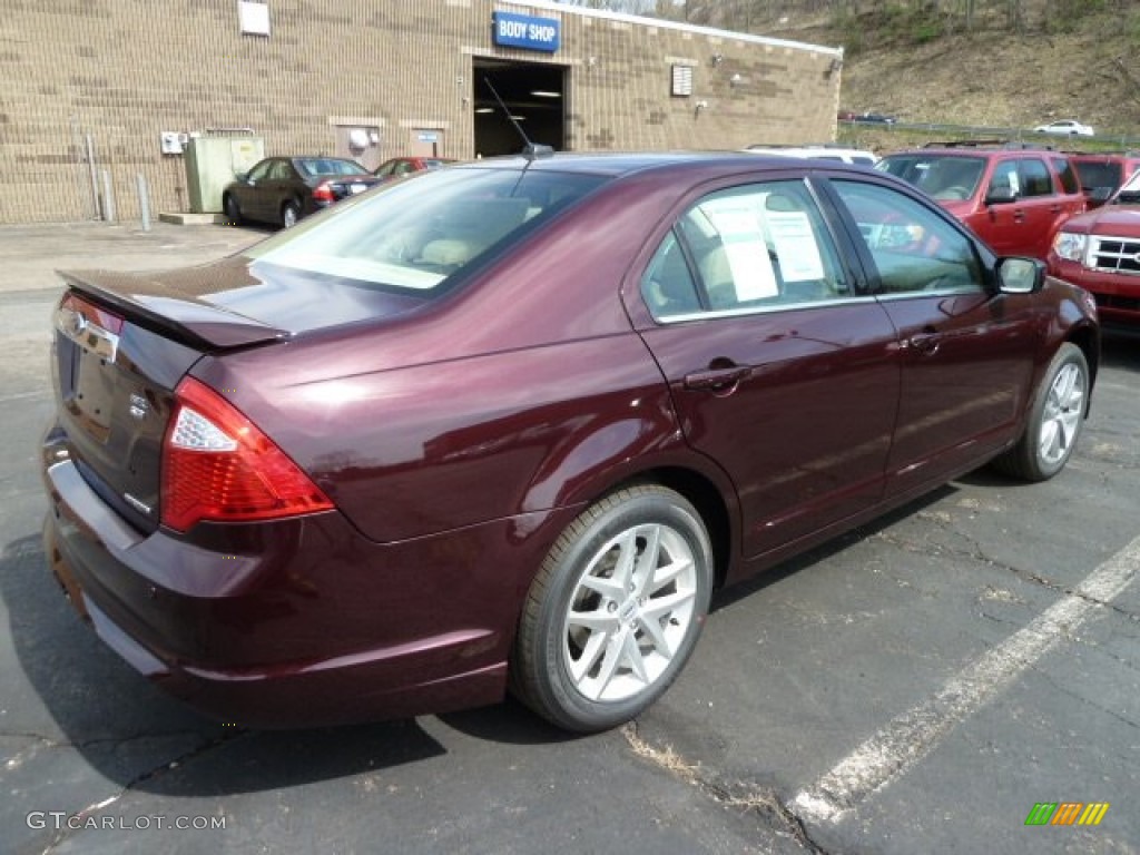 2012 Fusion SEL V6 AWD - Bordeaux Reserve Metallic / Camel photo #2