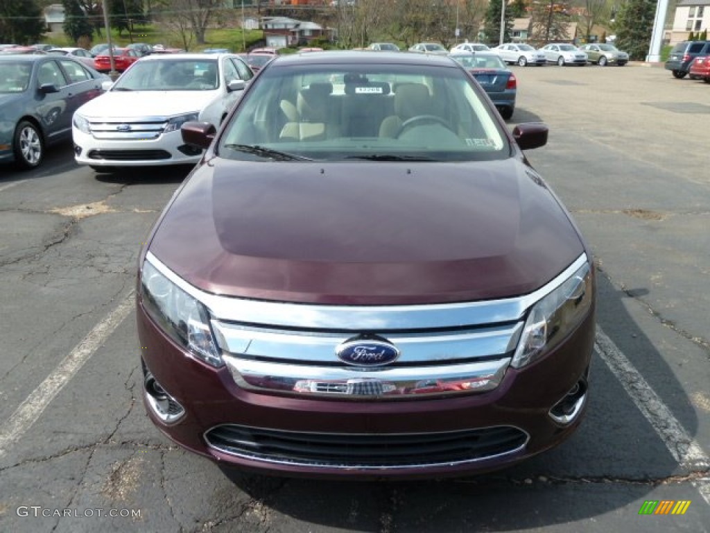 2012 Fusion SEL V6 AWD - Bordeaux Reserve Metallic / Camel photo #6