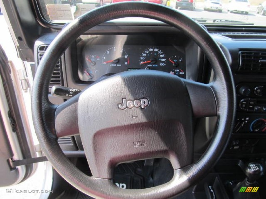 2006 Jeep Wrangler X 4x4 Dark Slate Gray Steering Wheel Photo #62767181