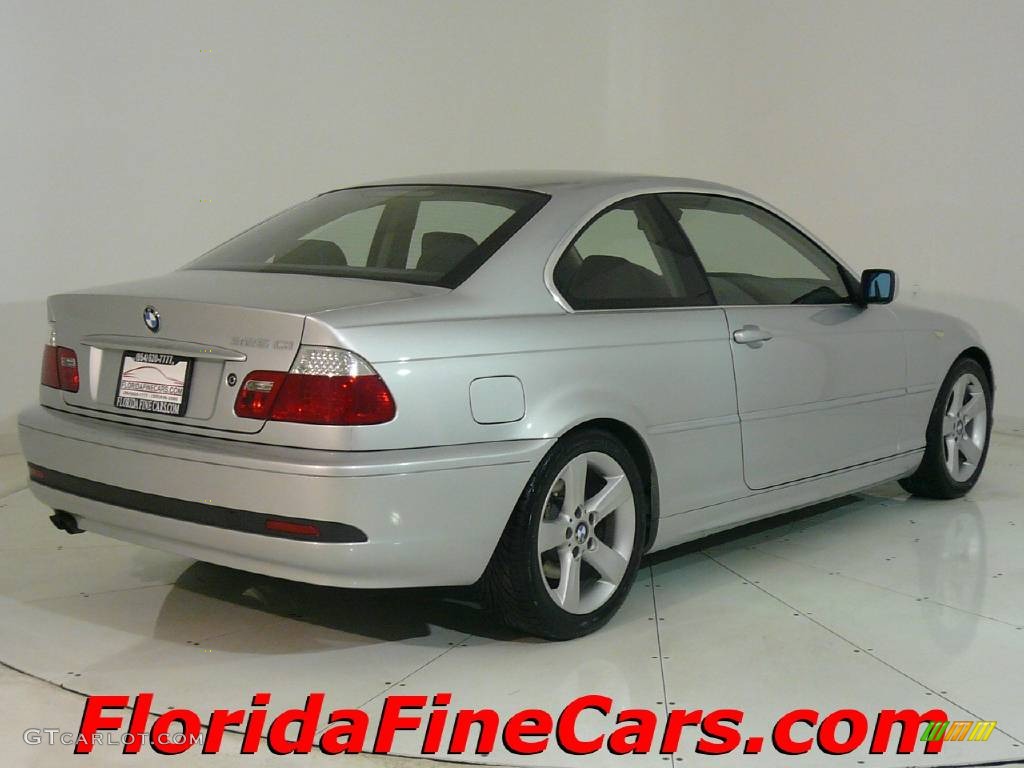 2005 3 Series 325i Coupe - Titanium Silver Metallic / Black photo #2
