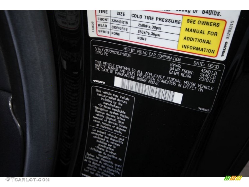 2011 C70 T5 - Ember Black Metallic / Cranberry Leather/Off Black photo #7