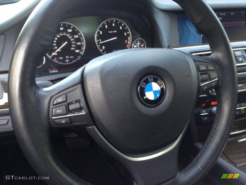 2009 BMW 7 Series 750i Sedan Black Nappa Leather Steering Wheel Photo #62770404