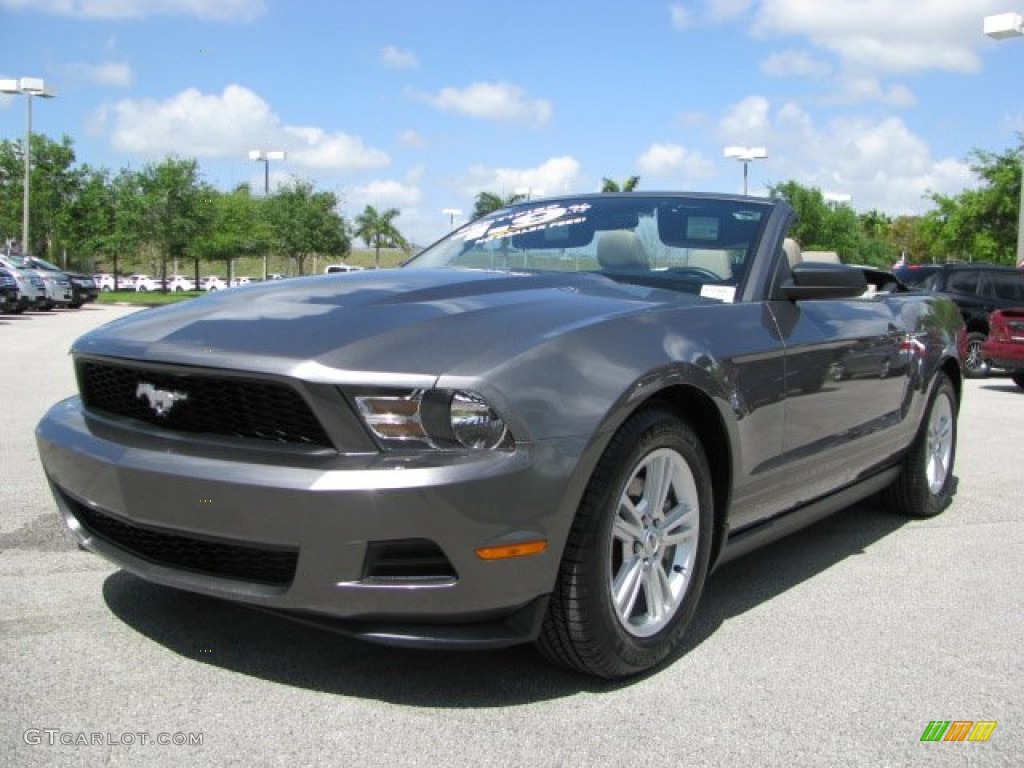 2011 Mustang V6 Convertible - Sterling Gray Metallic / Stone photo #12