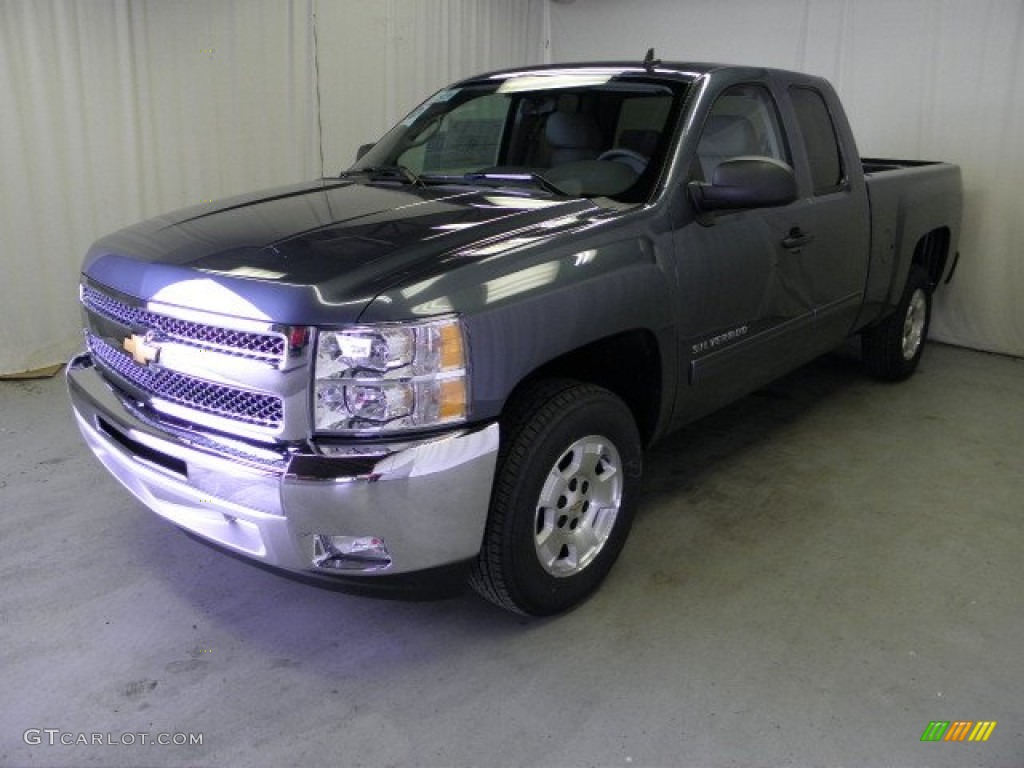 2012 Silverado 1500 LT Extended Cab - Blue Granite Metallic / Light Titanium/Dark Titanium photo #3