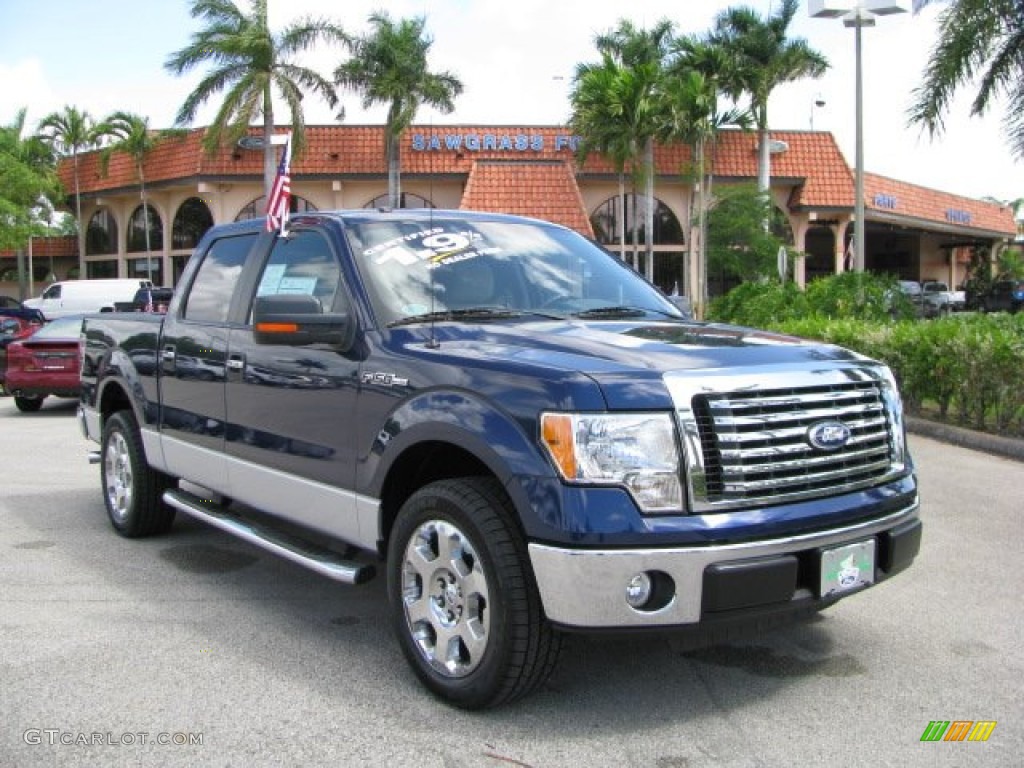 2010 F150 XLT SuperCrew - Dark Blue Pearl Metallic / Medium Stone photo #1