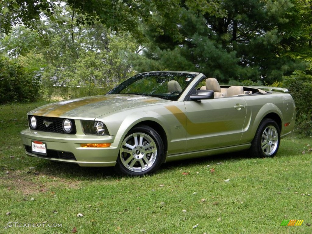2006 Mustang GT Premium Convertible - Legend Lime Metallic / Light Parchment photo #1