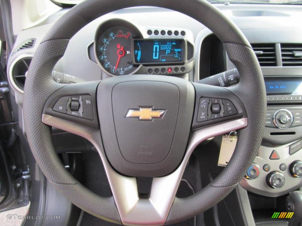2012 Chevrolet Sonic LT Sedan Jet Black/Dark Titanium Steering Wheel Photo #62774577