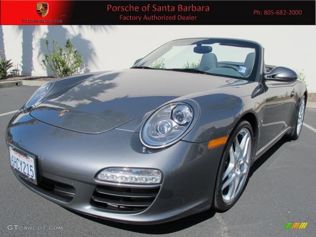 2009 911 Carrera S Cabriolet - Meteor Grey Metallic / Stone Grey photo #1