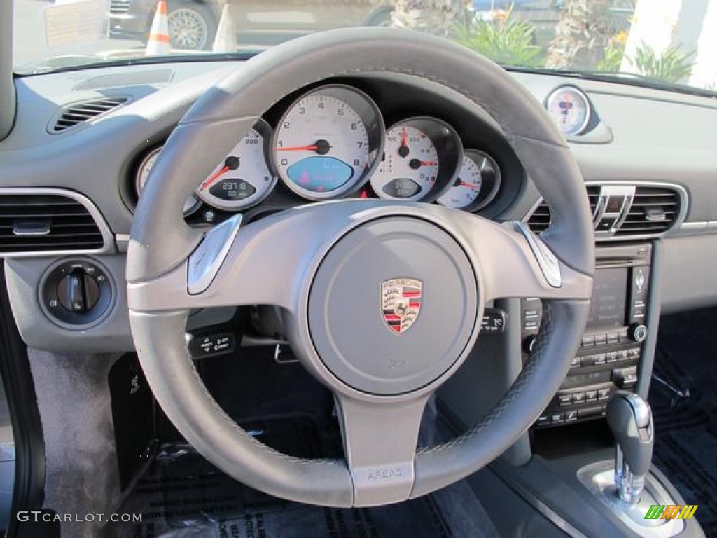 2009 Porsche 911 Carrera S Cabriolet Stone Grey Steering Wheel Photo #62777772
