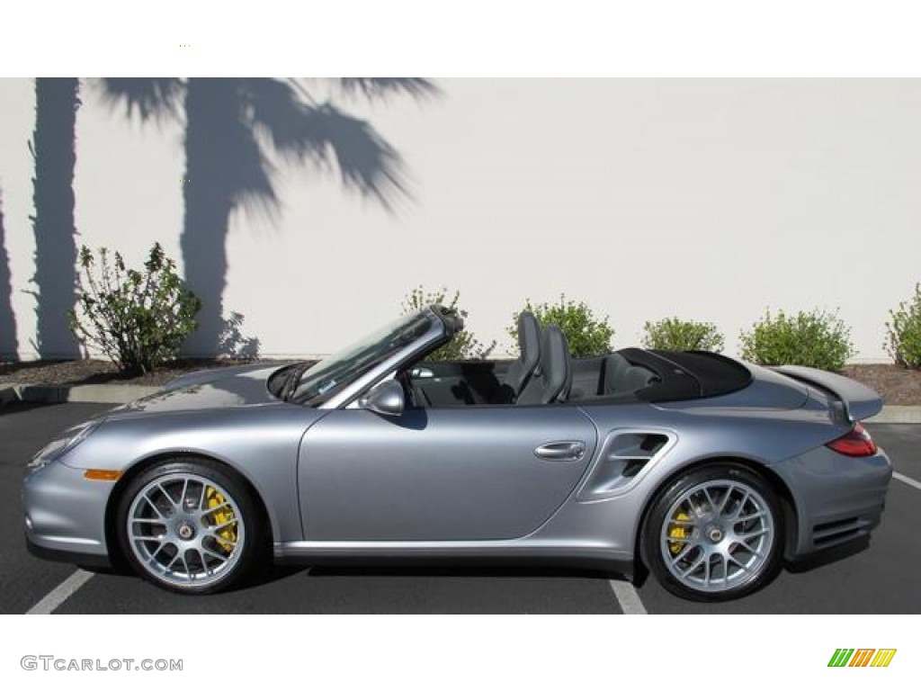 2011 911 Turbo S Cabriolet - GT Silver Metallic / Black/Stone Grey photo #4