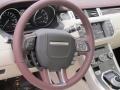Ivory/Dark Cherry 2012 Land Rover Range Rover Evoque Prestige Steering Wheel