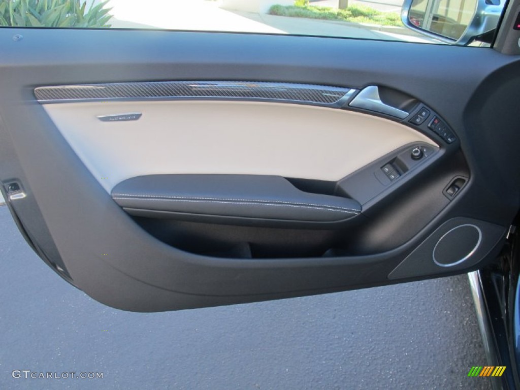 2012 Audi S5 4.2 FSI quattro Coupe Pearl Silver Door Panel Photo #62778786