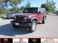 2007 Red Rock Crystal Pearl Jeep Wrangler Unlimited Rubicon 4x4  photo #1