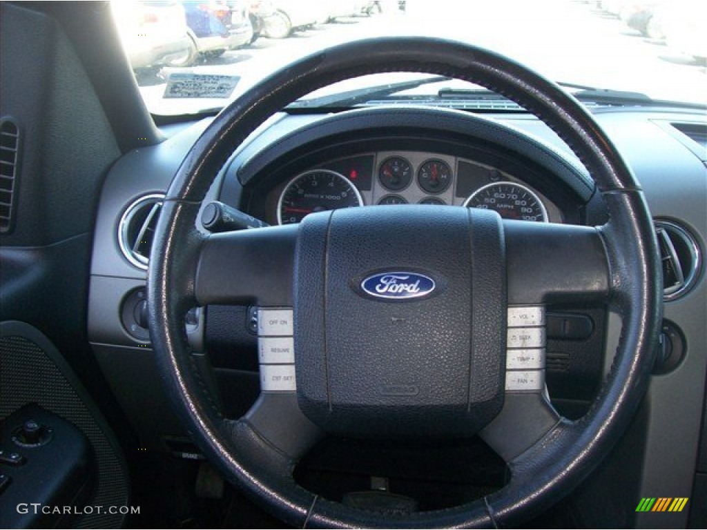 2007 Ford F150 FX4 SuperCrew 4x4 Black Steering Wheel Photo #62780223