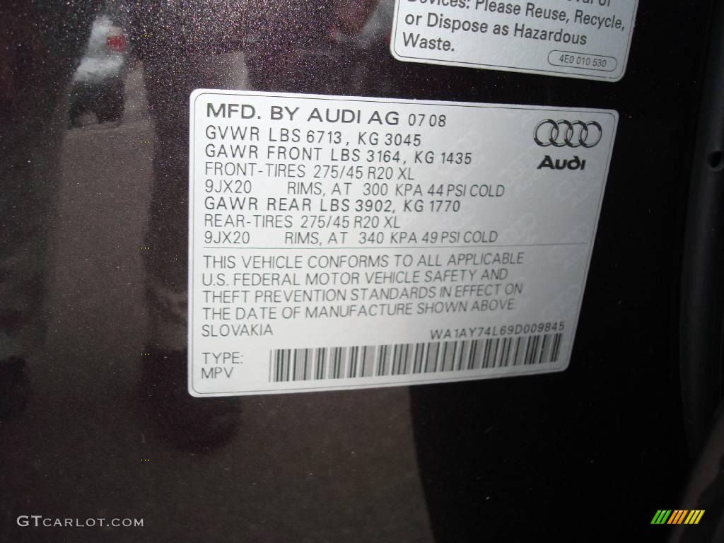 2009 Q7 3.6 quattro - Lava Grey Pearl Effect / Black photo #29