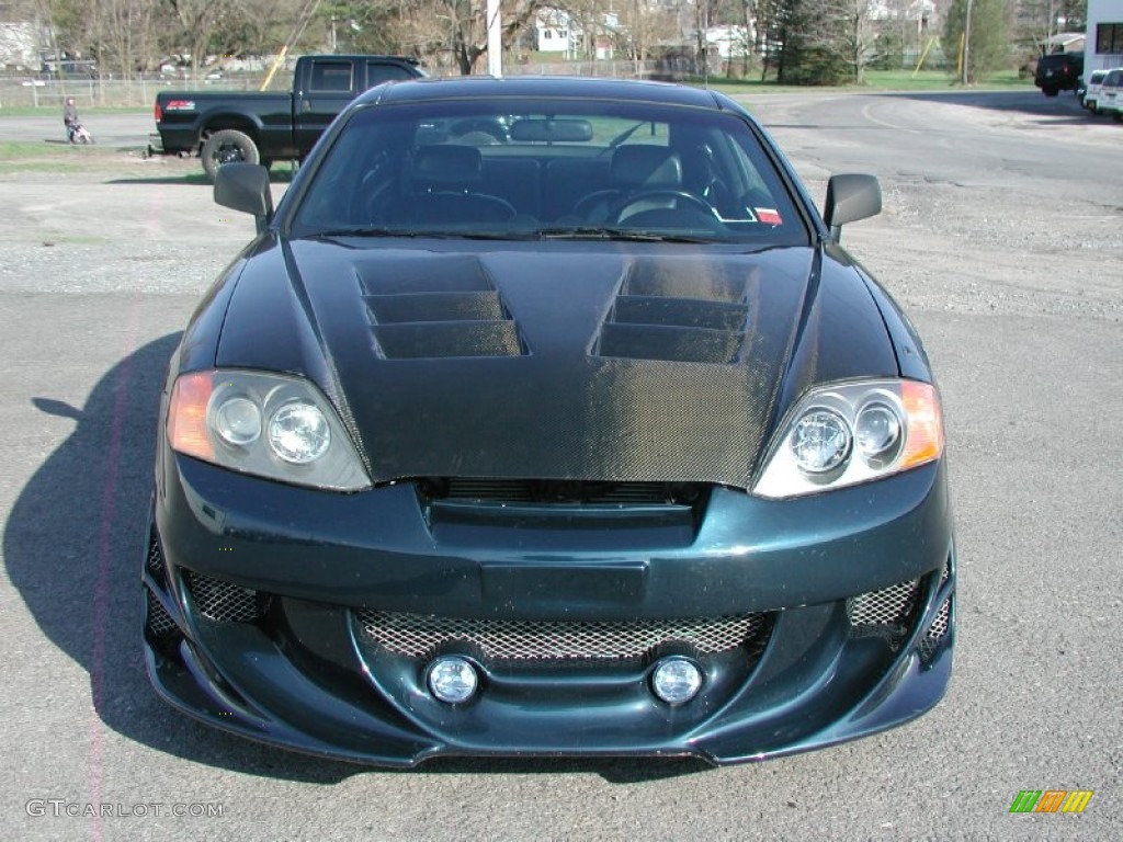 2003 Tiburon GT V6 - Carbon Blue / Black photo #1