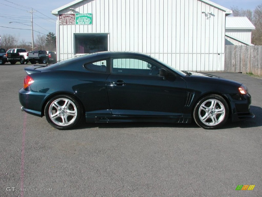 2003 Tiburon GT V6 - Carbon Blue / Black photo #13