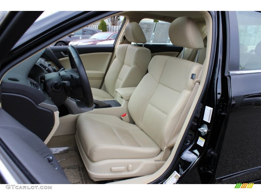 2010 TSX V6 Sedan - Crystal Black Pearl / Parchment photo #12