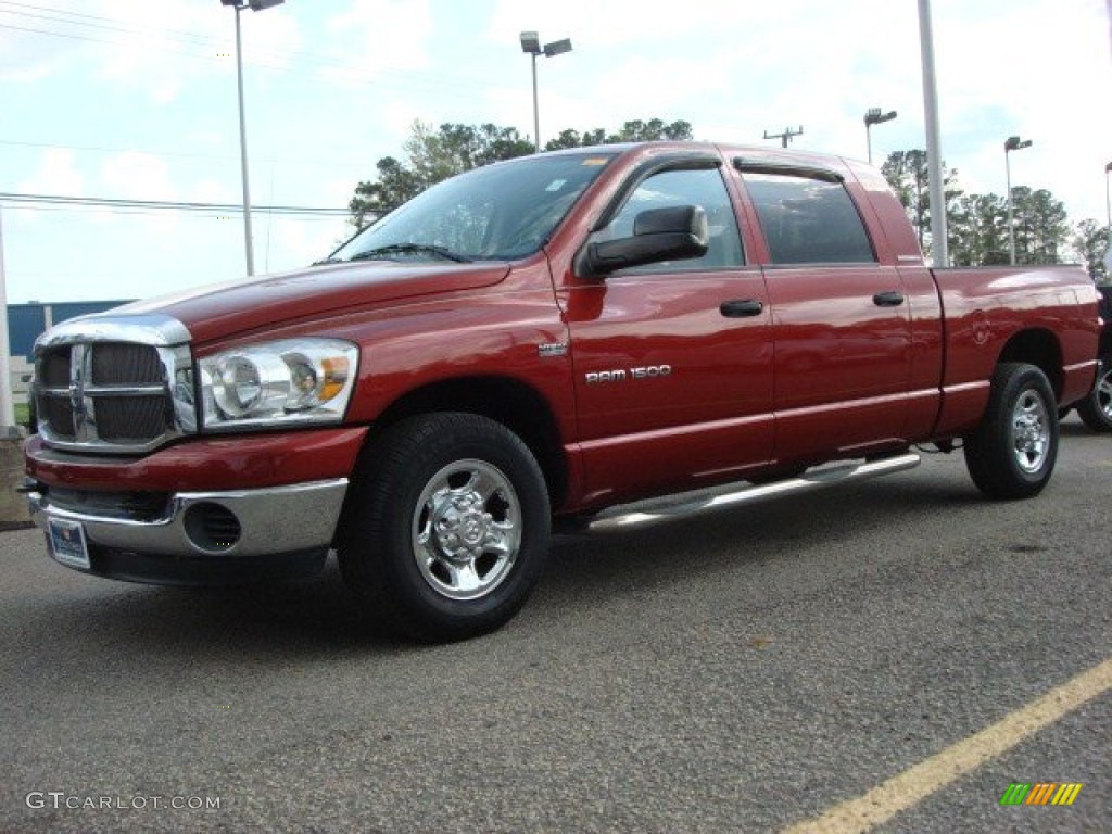 2007 Ram 1500 SLT Mega Cab - Inferno Red Crystal Pearl / Medium Slate Gray photo #2